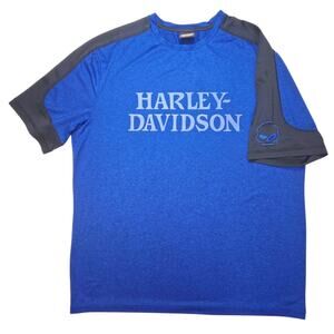 Harley Davidson T-Shirt Mens XL Blue Willie G Skull Polyester